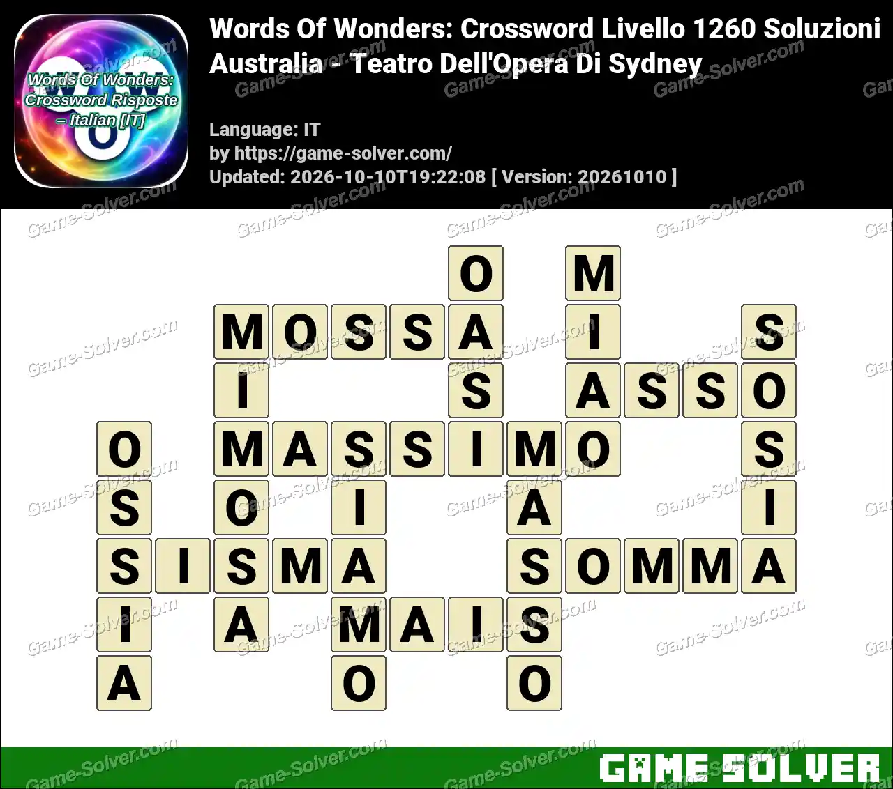 Words Of Wonders: Crossword Livello 1260 Soluzioni – Australia – Teatro Dell’Opera Di Sydney